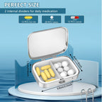 Hion premium rustproof vitamin organizer held in palm showcasing compact travel size