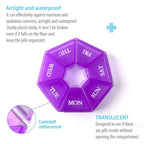 Deke Home purple transparent weekly medication storage box for pills