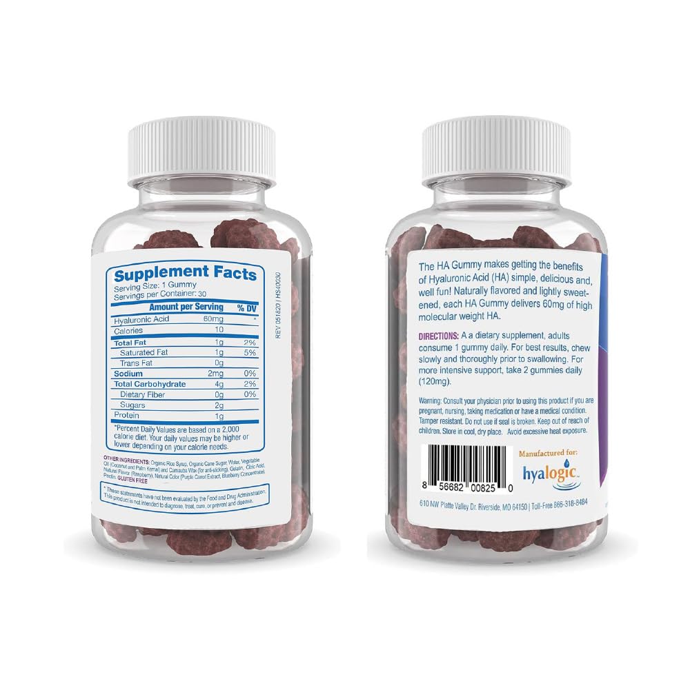 Hyalogic Hyaluronic Acid Gummies gluten-free dietary supplement