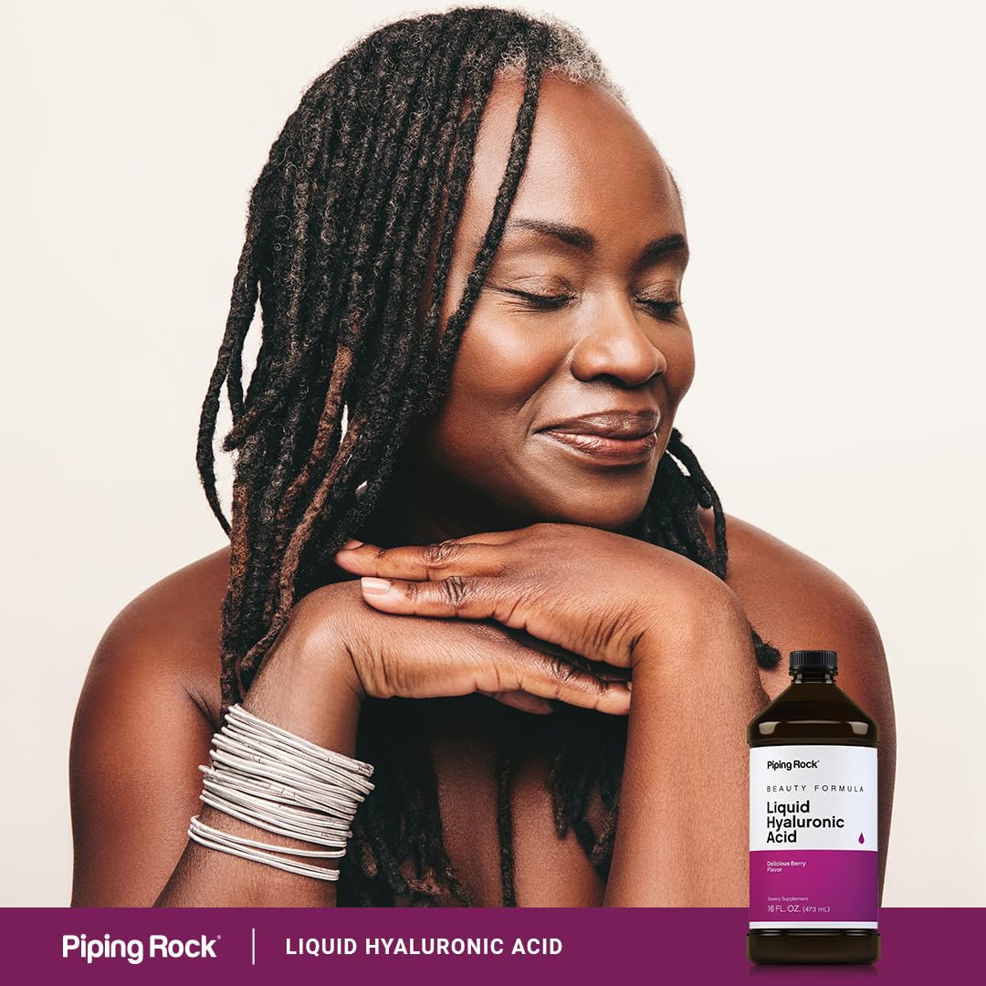 Piping Rock Liquid Hyaluronic Acid non-GMO and gluten-free certification seals