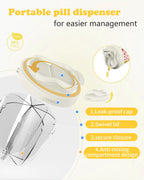 MEI NIAN 7 day pill container with durable nylon handle attached for travel convenience