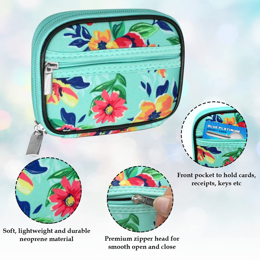 Serfeymi floral print medicine container with seven day snap fit lids open