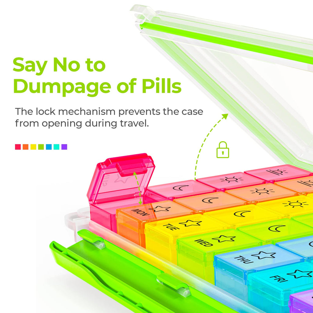 Detached daily pill tray from AUVON iMedassist showing compact portable design for travel use