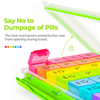 Detached daily pill tray from AUVON iMedassist showing compact portable design for travel use