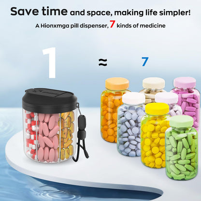 Hionxmga BPA free food grade vitamin holder showing internal storage capacity