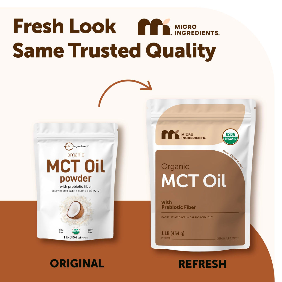 Micro Ingredients MCT powder supplement nutritional facts label