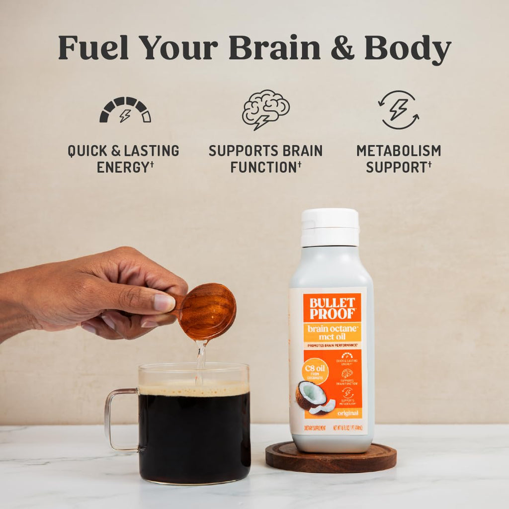 Bulletproof Brain Octane C8 MCT Oil nutrition label closeup