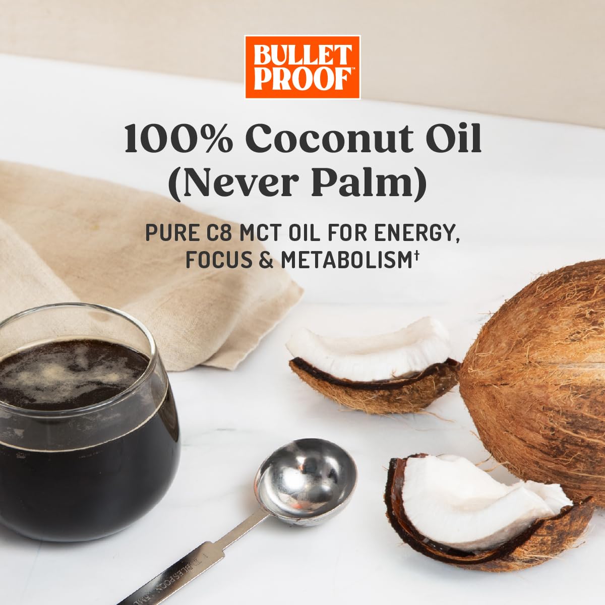 Bulletproof Brain Octane C8 MCT Oil mixed into morning coffee