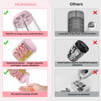 Hionxmga travel pill case being filled with large fish oil capsules and vitamins