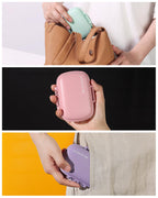 Meacolia moisture proof medicine container showing secure outer snap lock lid and silicone sealing ring