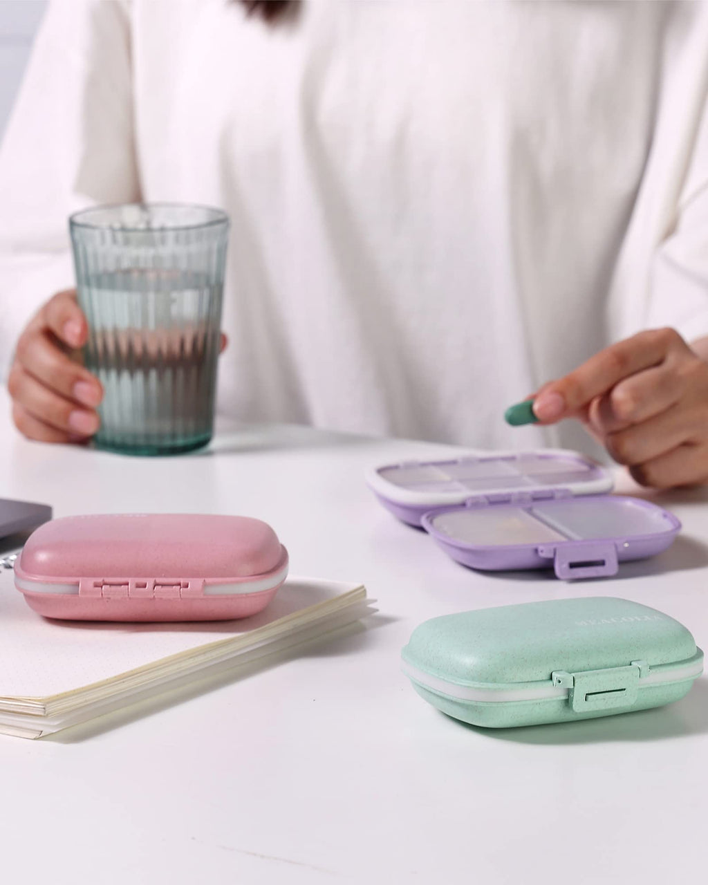 Meacolia food grade plastic medicine holder with grain fiber construction details