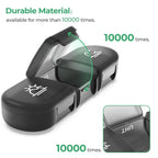 Light proof supplement case displaying the premium double protection buckle closure design.