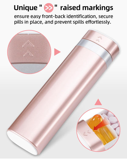 BPA free portable medicine organizer demonstrating high capacity capsule storage