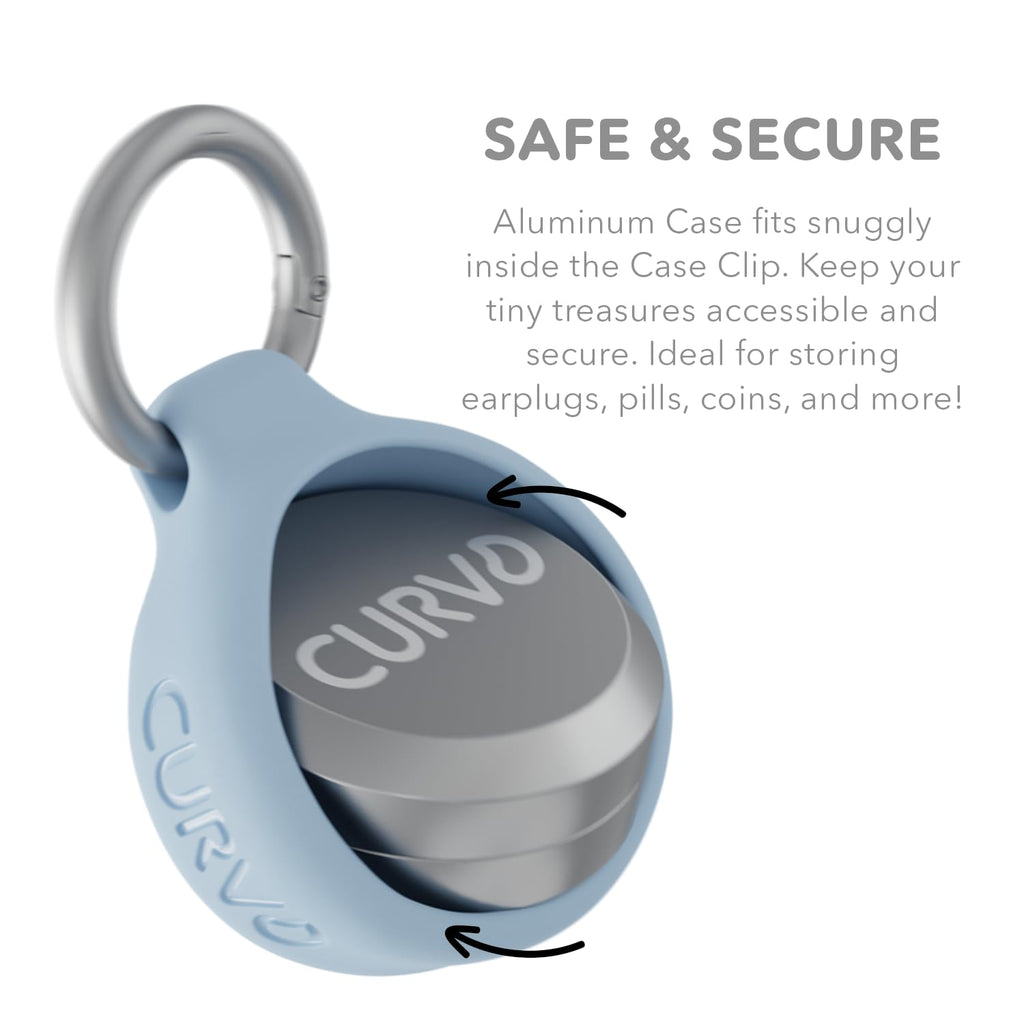 Durable aluminum medicine pill organizer with unscrewed lid showing the airtight interior cavity