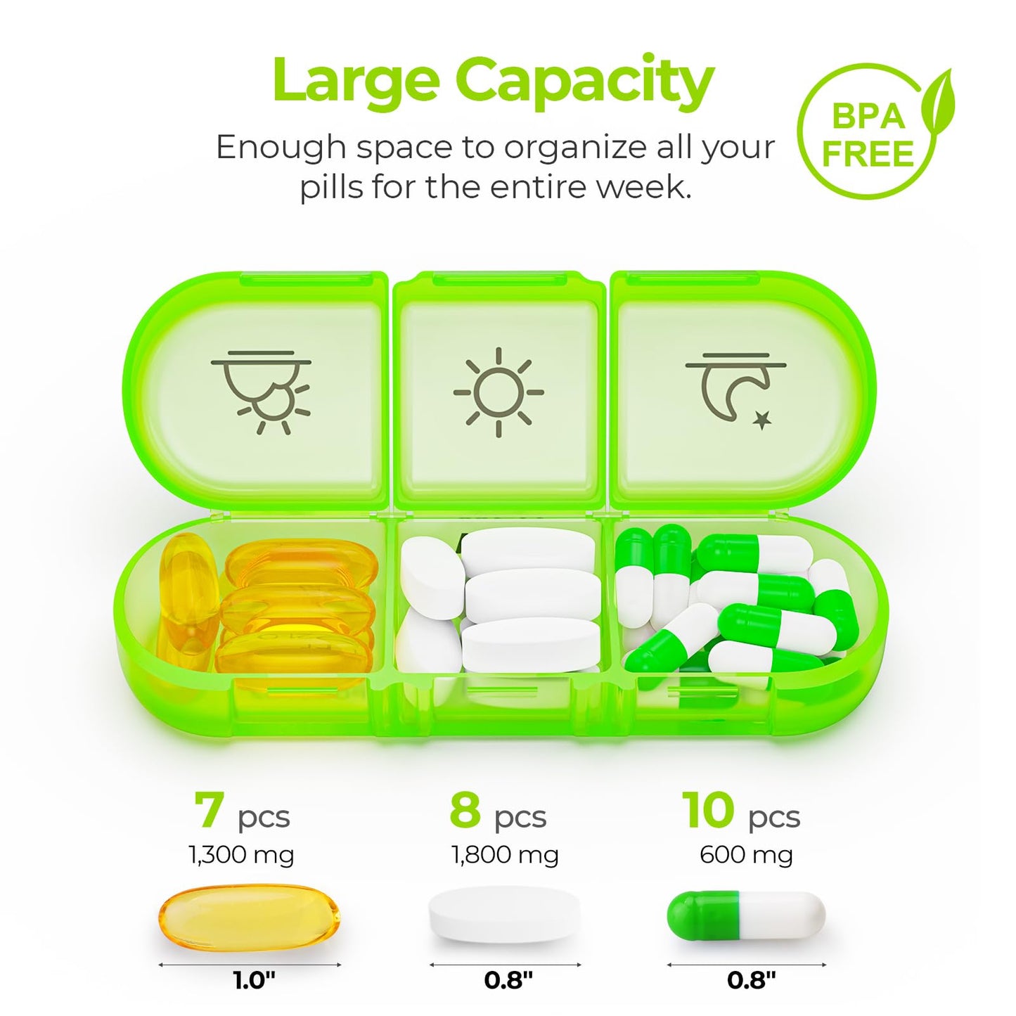 AUVON arthritis friendly vitamin container with removable daily pods close up.