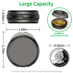 Urekt travel pill case set displayed open with vitamins and fish oil capsules inside.