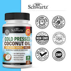 BioSchwartz organic coconut oil dietary supplement bottle cap view