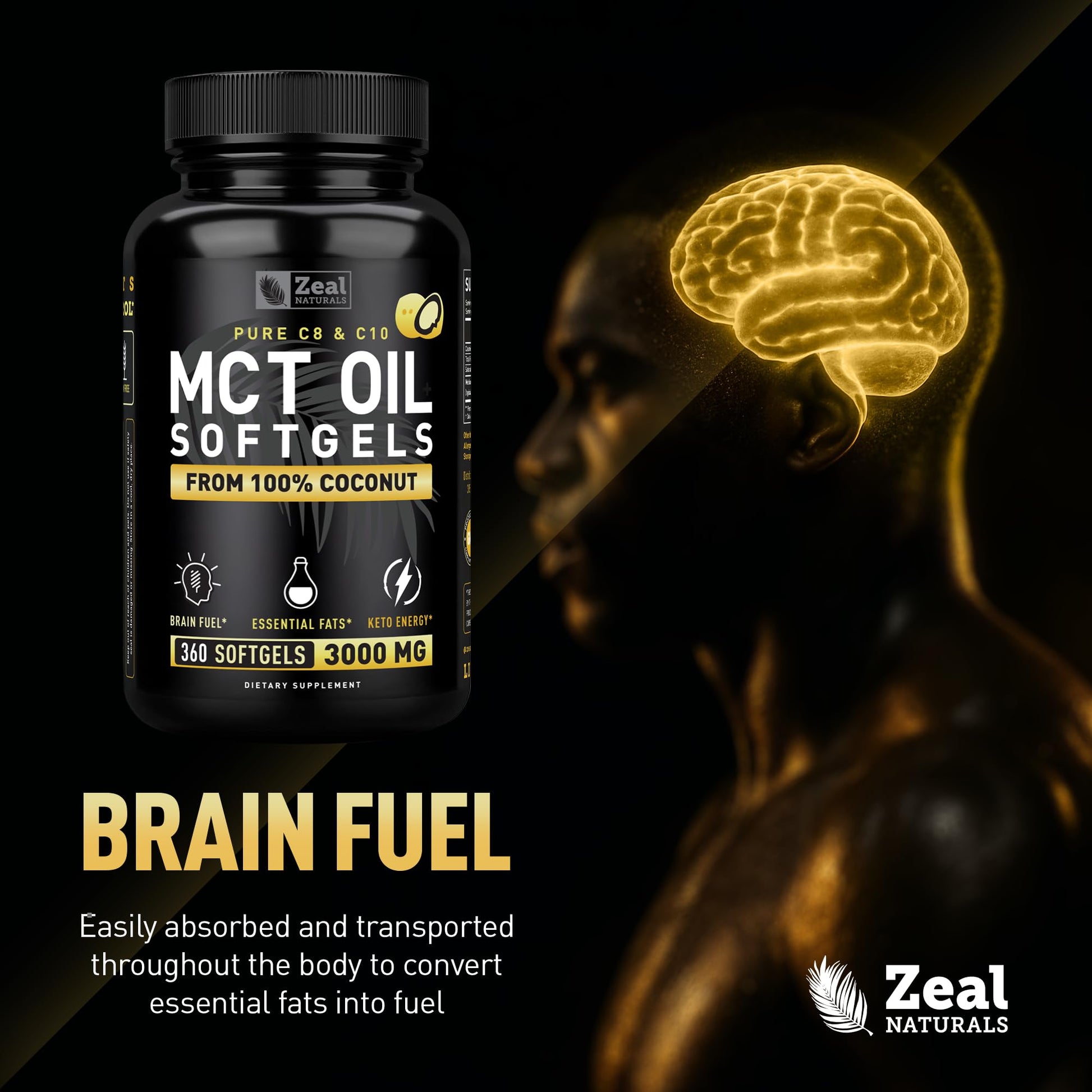 Zeal Naturals keto supplement ingredients and C8 C10 breakdown