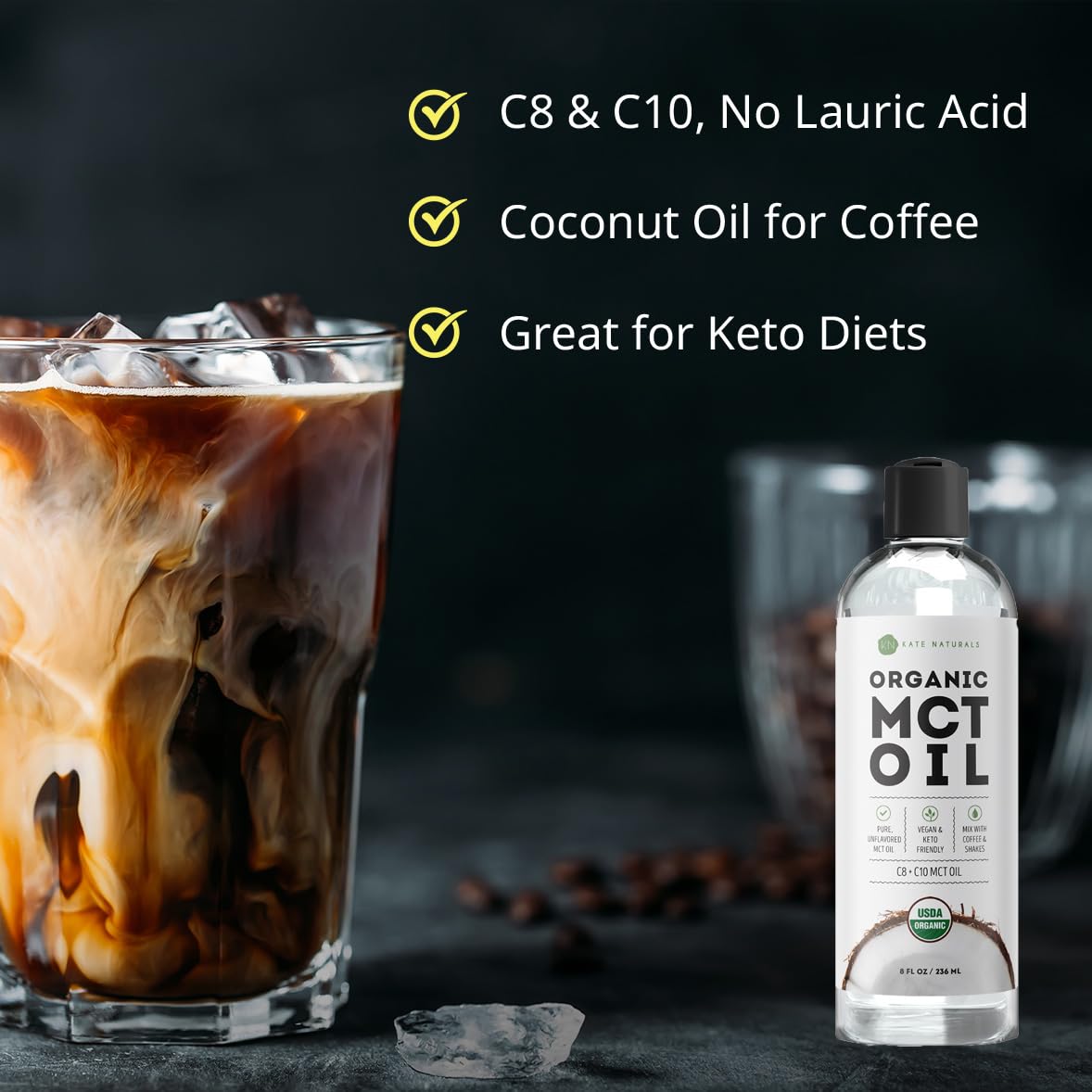 Kate Naturals organic liquid supplement label details
