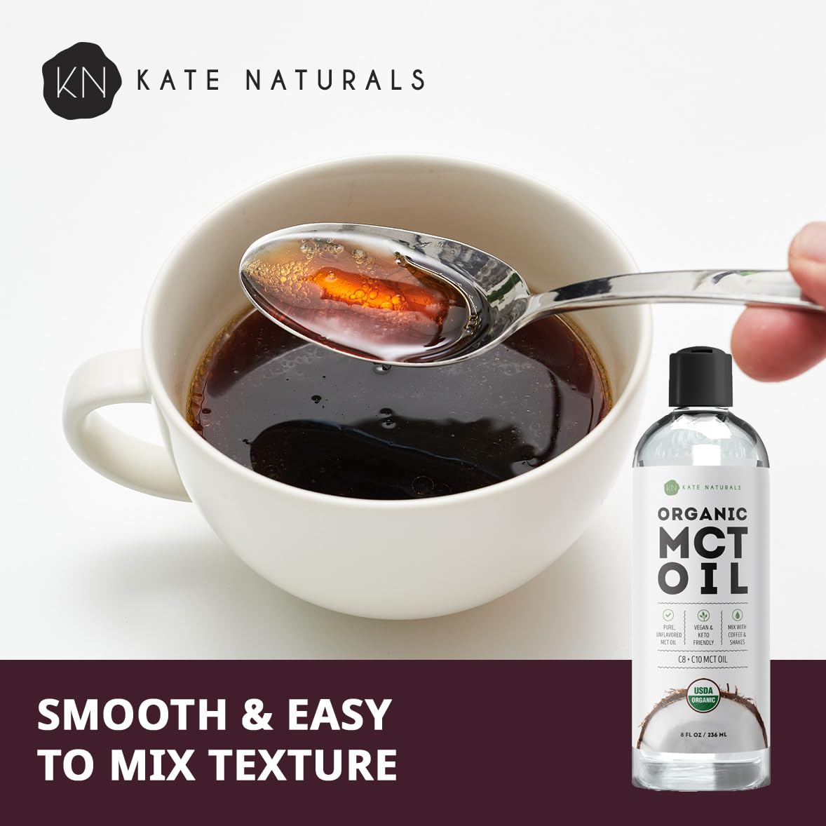 Kate Naturals dietary supplement bottle with dropper or cap