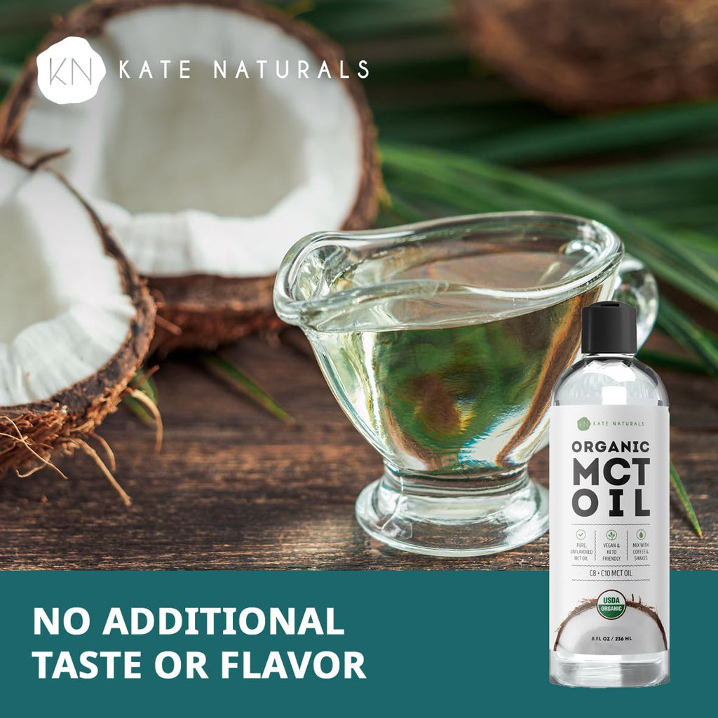 Organic C8 and C10 MCT oil lifestyle setting