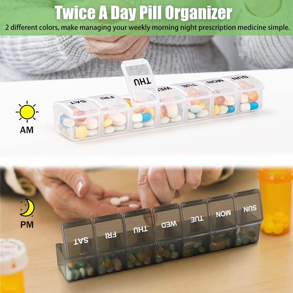 Side view of food grade large pill storage organizer showing structural durability