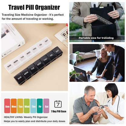White day and black night weekly supplement holder comparison for medication tracking
