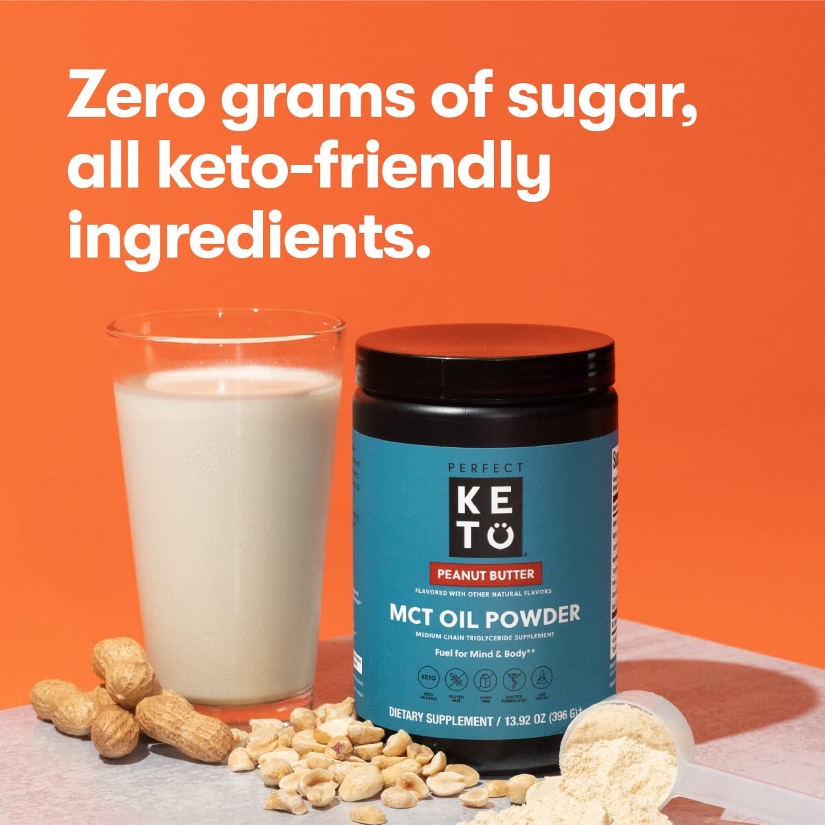 Perfect Keto low carb vanilla supplement for clean energy focus