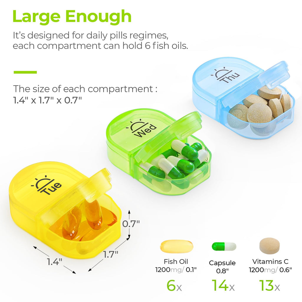 AUVON moisture proof medication organizer being placed inside a travel bag.