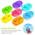 AUVON portable daily vitamin holder displaying transparent individual cases.