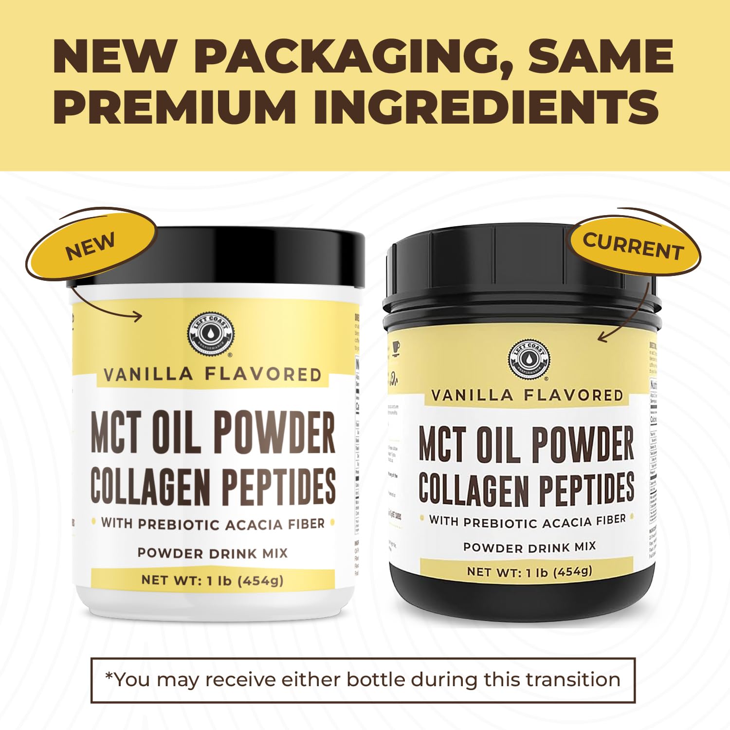 Left Coast Performance keto MCT powder nutritional label information