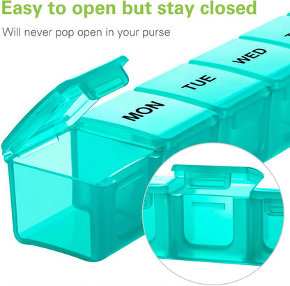 Bug Hull extra large pill case showing moisture proof sealing loop on the secure lid