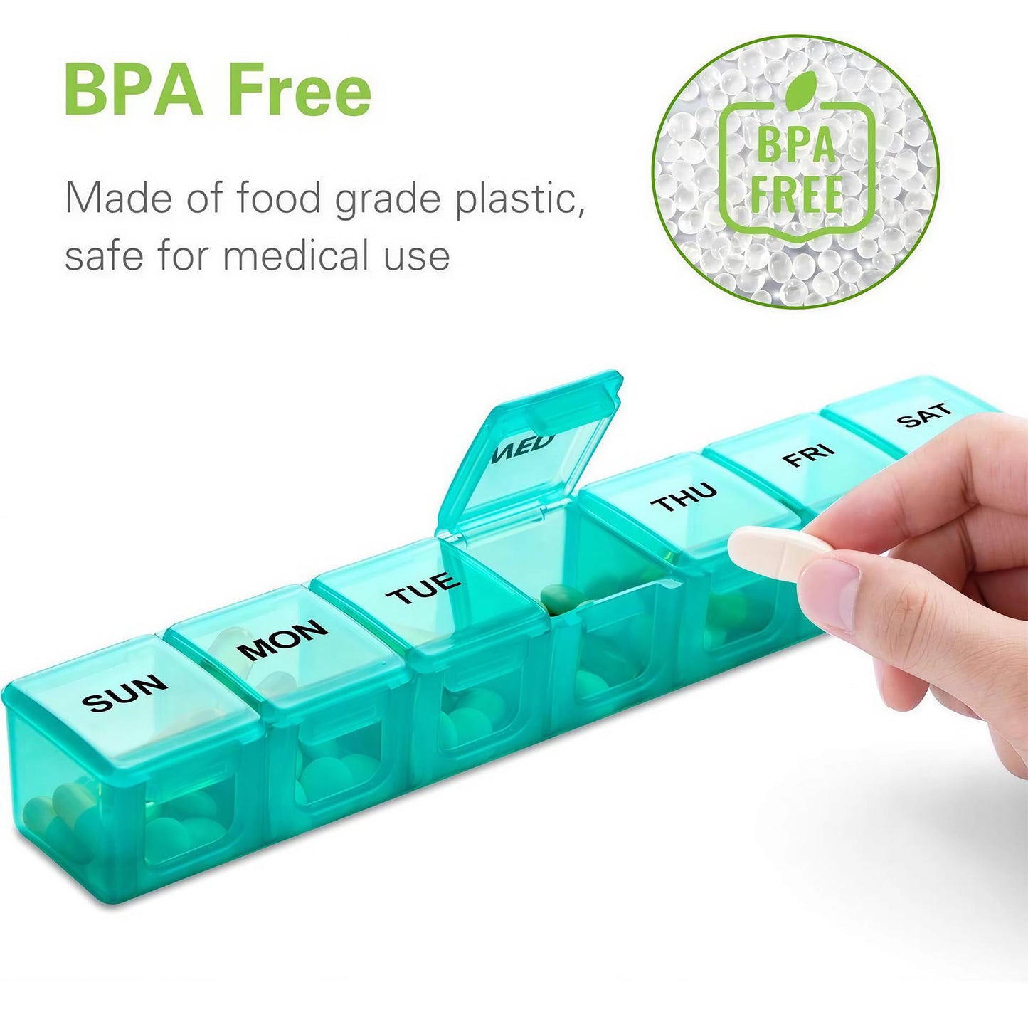 Bug Hull BPA free food grade plastic pill containers showcasing durable medical construction