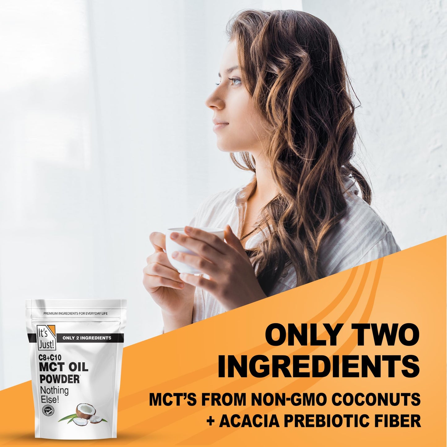 Close up of keto friendly MCT powder texture and consistency