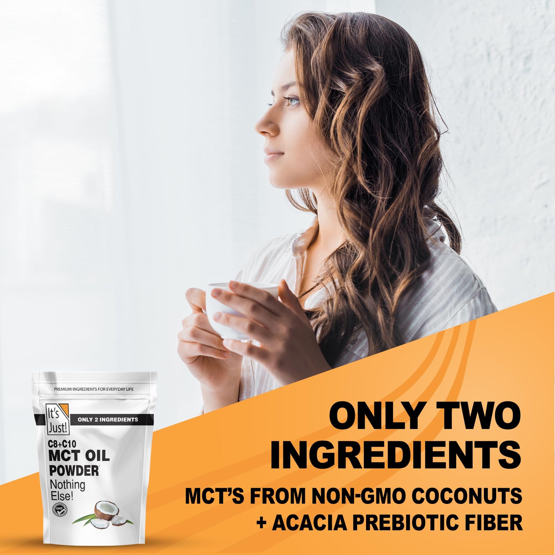 Close up of keto friendly MCT powder texture and consistency