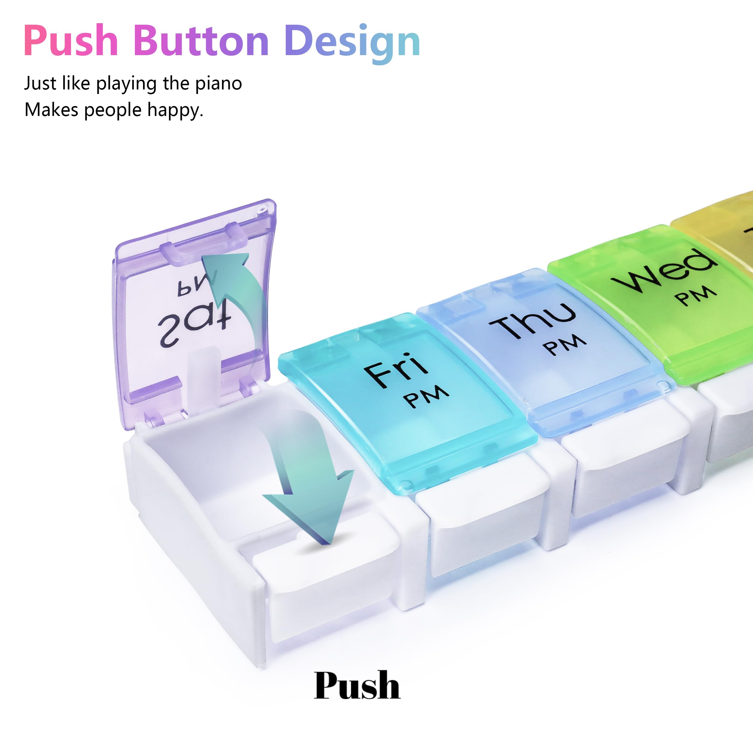 MOLN HYMY medicine box open lids displaying spacious slots for capsules and vitamins