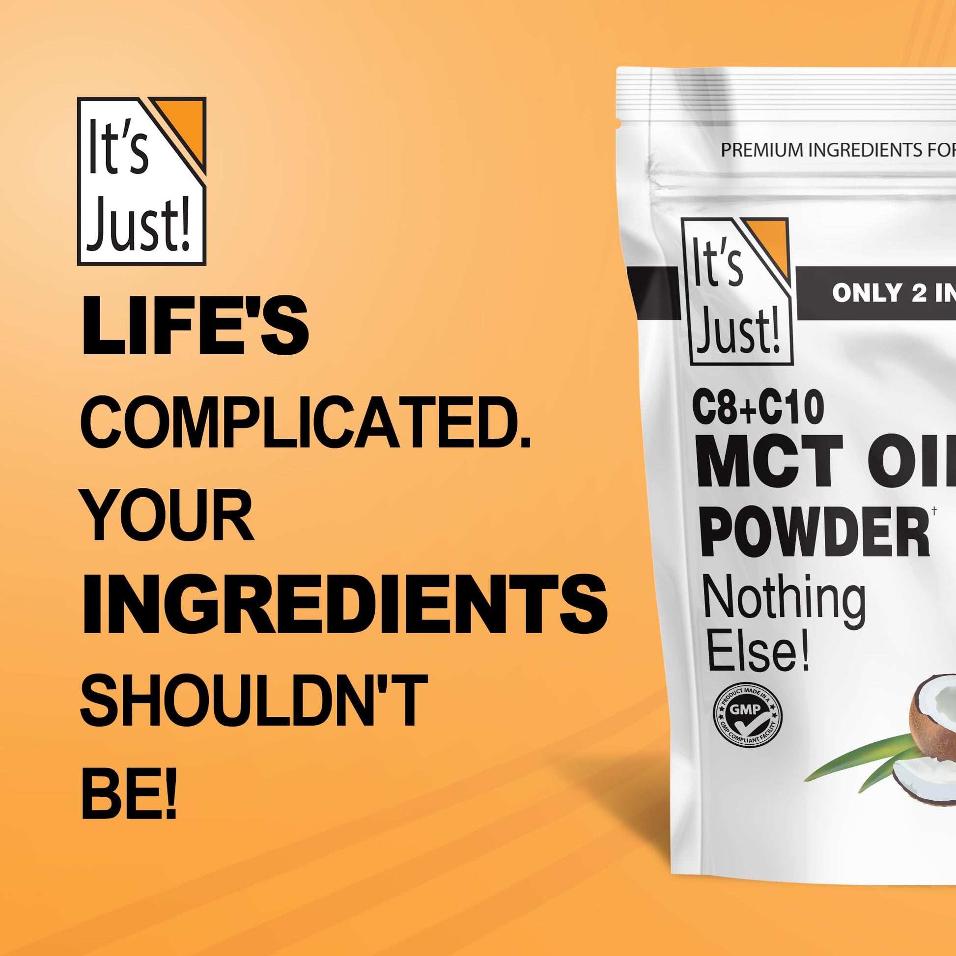 It's Just! MCT oil powder packaging USA import details