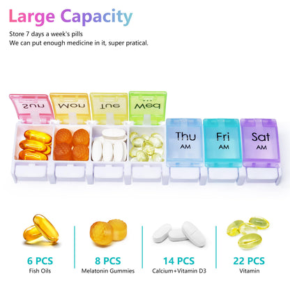 MOLN HYMY 7 day twice daily pill case side profile highlighting airtight seals