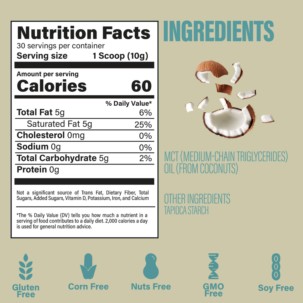Bubs Naturals keto coffee creamer nutrition facts label