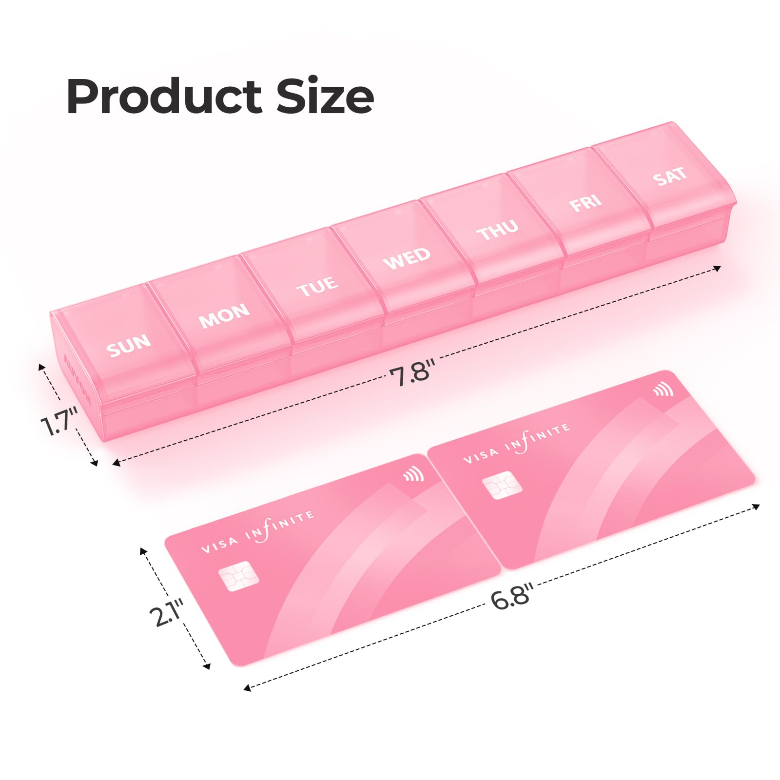 Compact travel medicine organizer with secure spill proof locking snap clasps