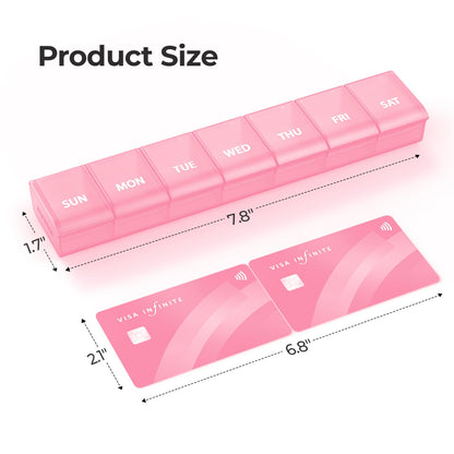 Compact travel medicine organizer with secure spill proof locking snap clasps