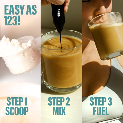 Unflavored dietary supplement powder scoop layout showing fine texture for easy mixing