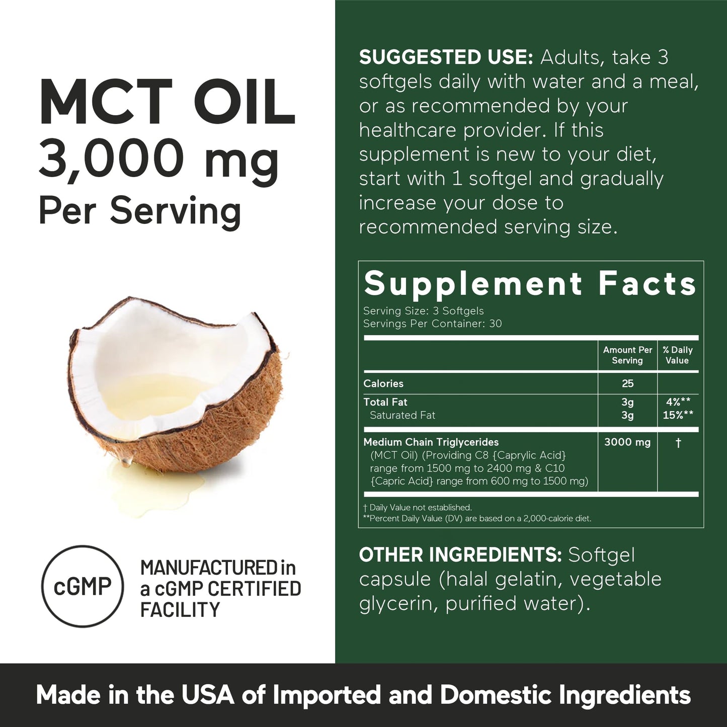 Close up of SmarterNutrition MCT oil capsules