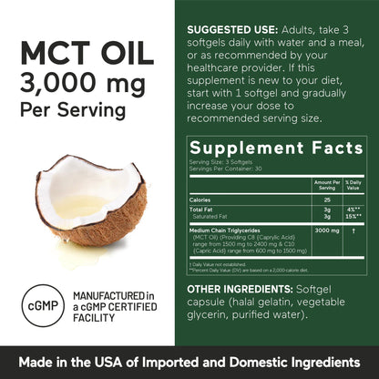 Close up of SmarterNutrition MCT oil capsules