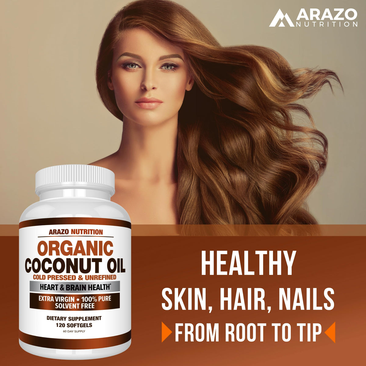 Arazo Nutrition cold pressed coconut oil packaging details