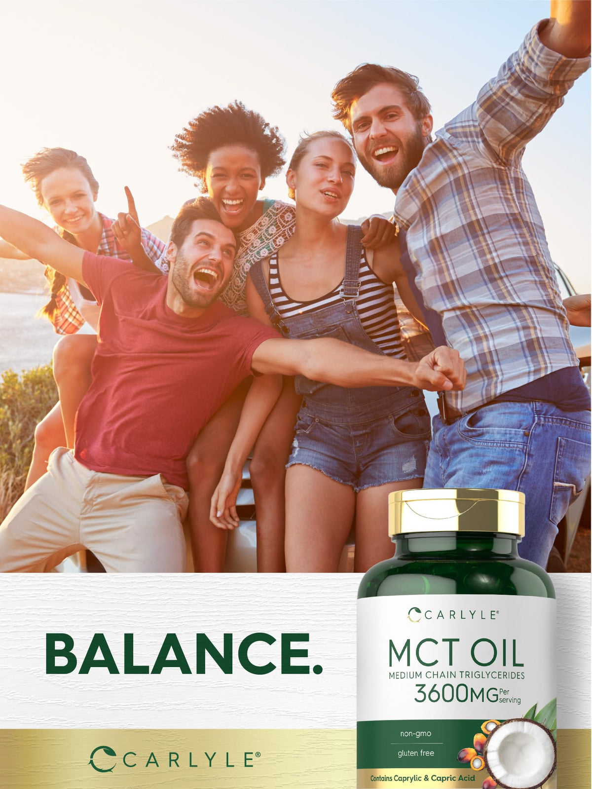 Carlyle MCT Oil Capsules complete bottle packaging