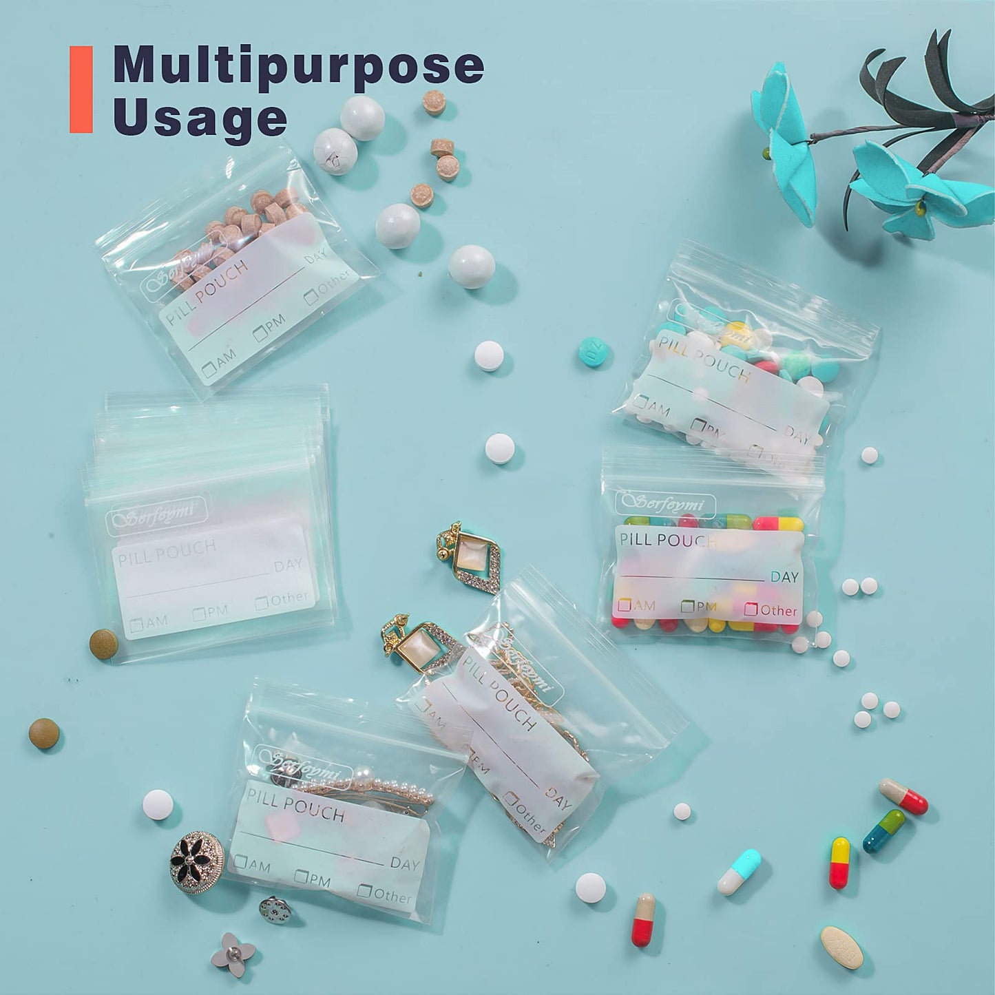 Serfeymi pocket size compact medical packets stored inside a travel bag