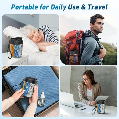 Navikia travel vitamin container highlighting the rotating swivel cover and wide opening mechanism.