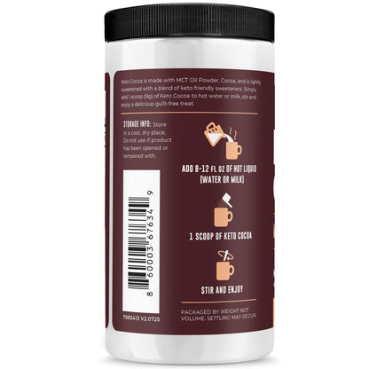 Left Coast Performance keto cocoa jar with ingredients label