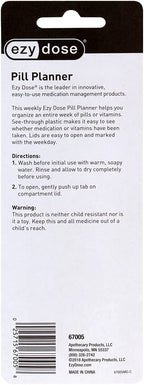 Ezy Dose BPA free plastic weekly pill planner for everyday health routine